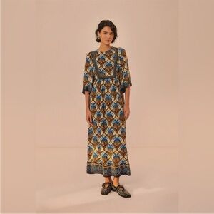 Farm Rio Beige Cocopalm Maxi Dress